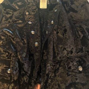Torrid Crushed Velvet Military Jacket in Black